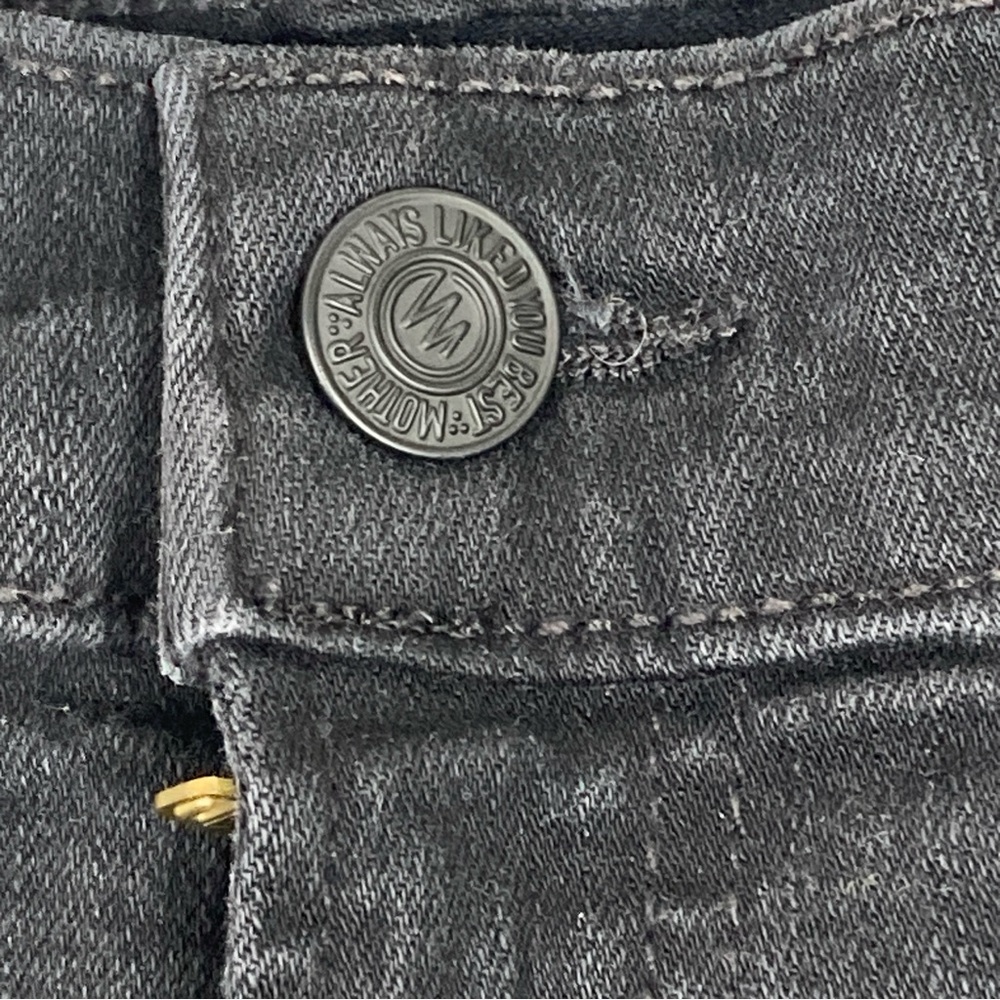 MOTHER The Insider Crop Step Fray Denim Jeans In Guilty Racer Size 30 Black - Picture 5 of 16
